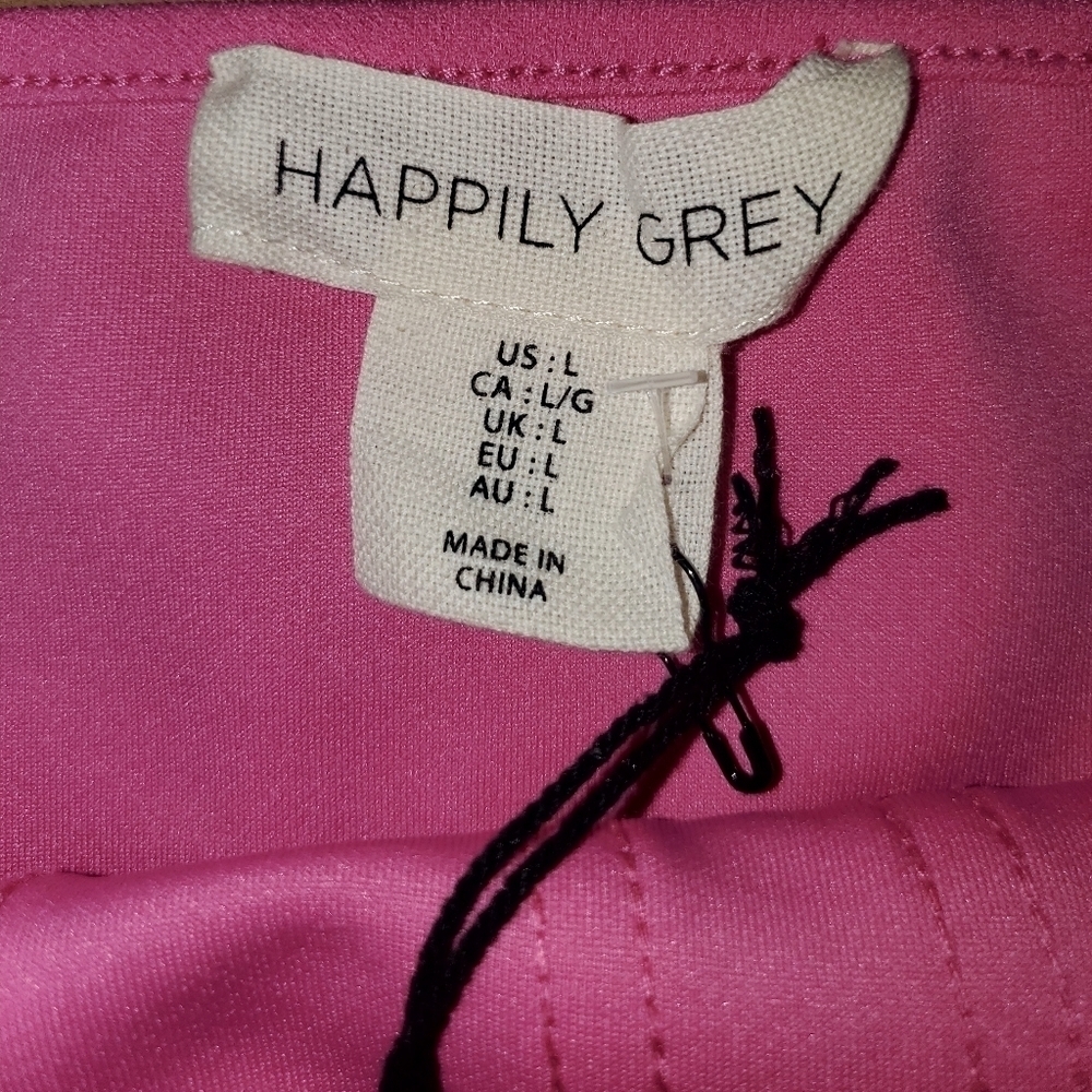 Pink Crop Top Tank Happily Grey Size Large - Picture 4 of 8